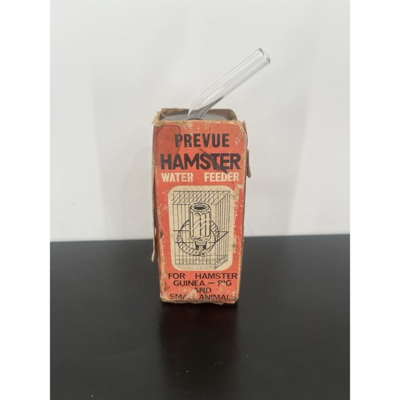 The Unbranded Brand Other - Vintage Hamster Water Feeder w/ Original Box Advertising Animals Vet Pet